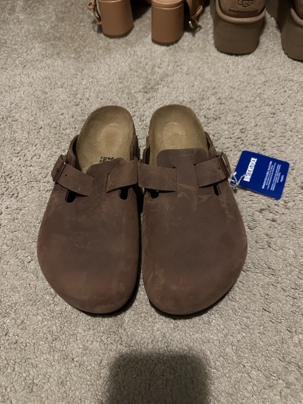 Birkenstock Brown Leather Slip-On Clogs